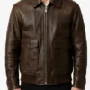 A2 Flight Brown Bomber Leather Jacket