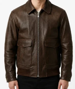 A2 Flight Brown Bomber Leather Jacket