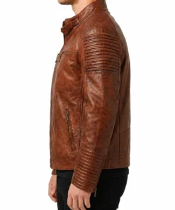 Brown Distressed Cafe Racer Mens Biker Vintage Motorcycle Leather Jacket