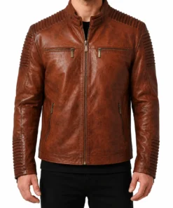 Brown Distressed Cafe Racer Mens Biker Vintage Motorcycle Leather Jacket