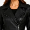 Clarissa Womens Real Leather Black Peplum Jacket