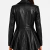 Clarissa Womens Real Leather Black Peplum Jacket
