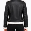 Fiona Black Hooded Shearling Leather Jacket