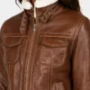 Fiona Brown Hooded Shearling Leather Jacket