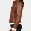 Fiona Brown Hooded Shearling Leather Jacket
