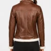 Fiona Brown Hooded Shearling Leather Jacket