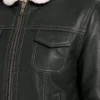 Fiona Green Hooded Shearling Leather Jacket