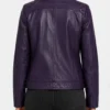 Jose Purple Women’s Harrington Leather Jacket