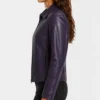 Jose Purple Women’s Harrington Leather Jacket