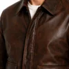 Mens A-2 Aviator Leather Bomber Jacket