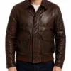 Mens A-2 Aviator Leather Bomber Jacket