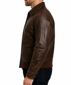 Mens A-2 Aviator Leather Bomber Jacket