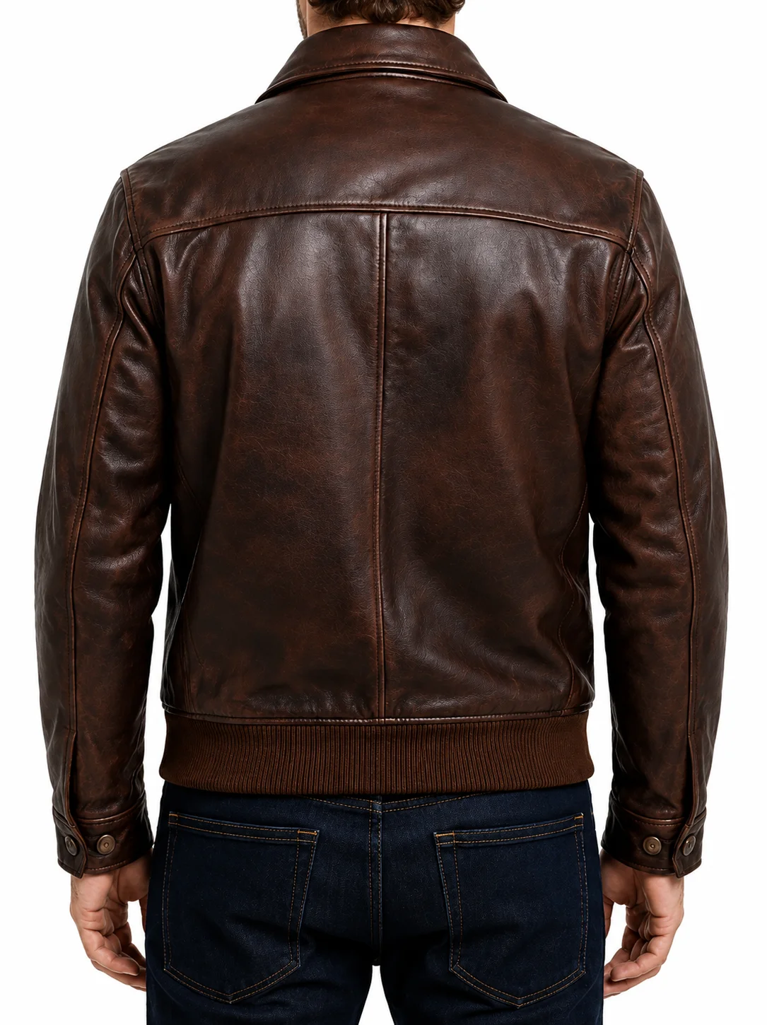 Mens A-2 Aviator Leather Bomber Jacket
