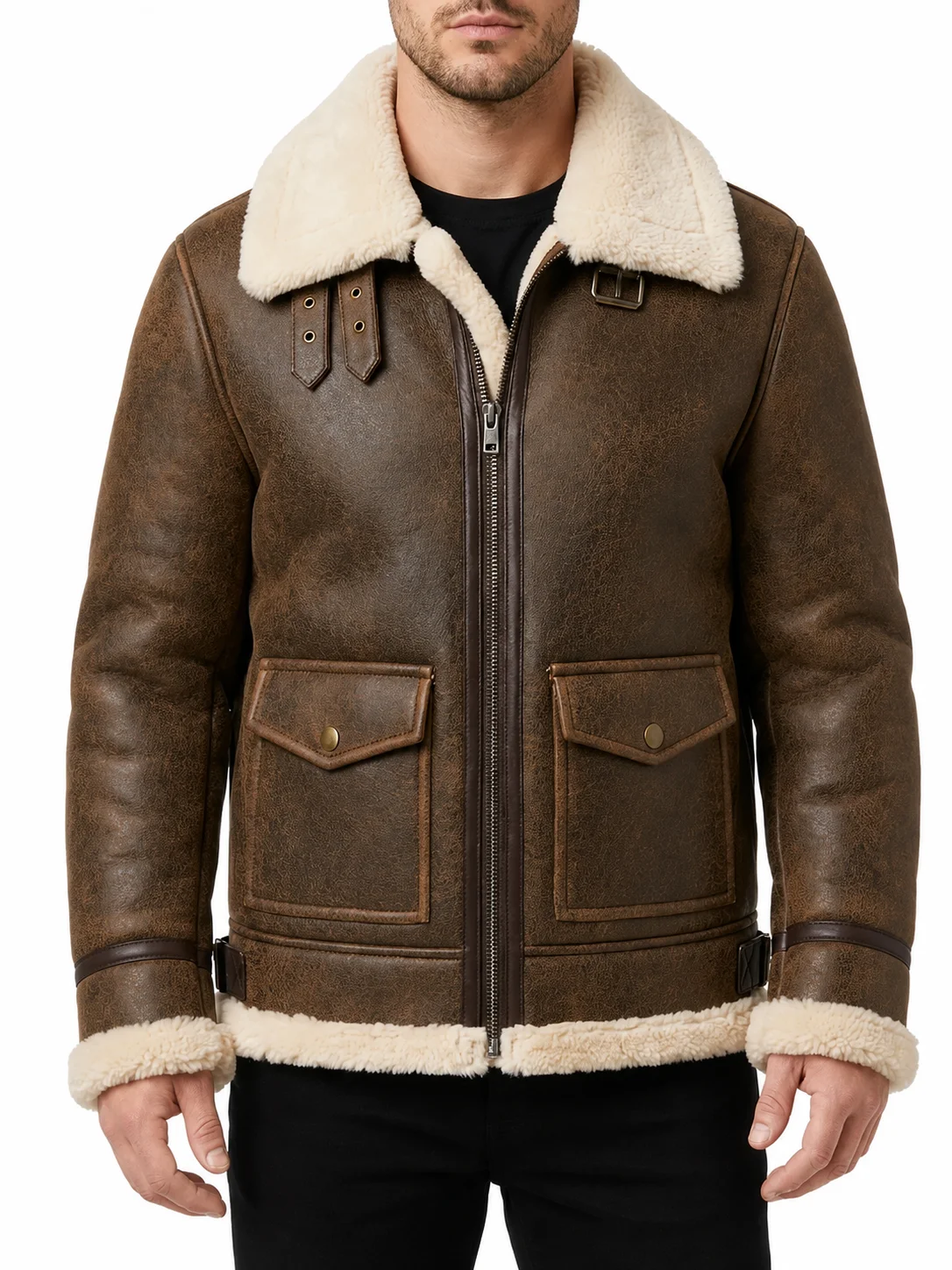 Mens B3 Flight Shearling Bomber Jacket