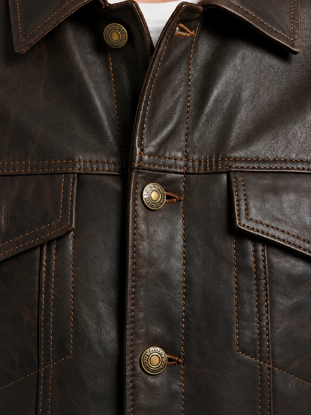 Mens Burgundy Leather Trucker Jacket