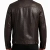 Mens Burgundy Leather Trucker Jacket