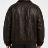 Mens Dark Brown Oversized Quilted Leather Jacket