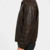 Mens Dark Brown Oversized Quilted Leather Jacket