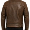 Mens Vintage Distressed Brown Motorcycle Jacket