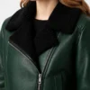 Womens B3 Aviator Green Shearling Jacket