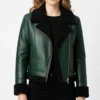 Womens B3 Aviator Green Shearling Jacket