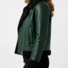 Womens B3 Aviator Green Shearling Jacket