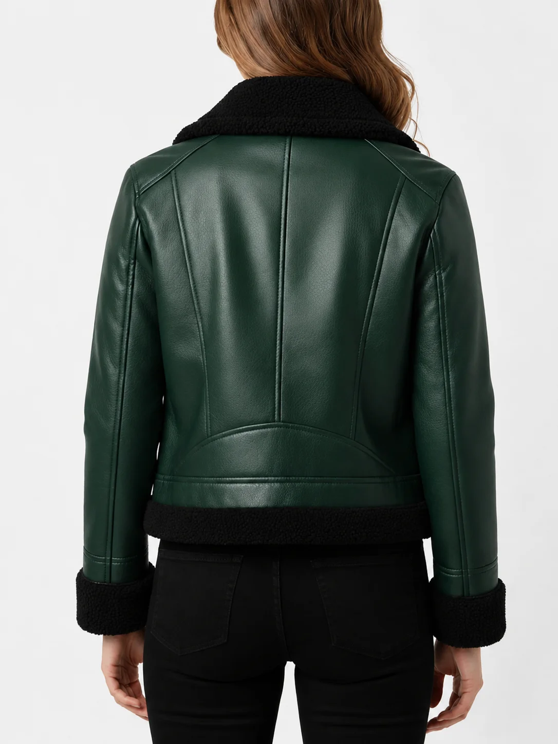 Womens B3 Aviator Green Shearling Jacket