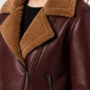 Womens B3 Shearling Maroon Jacket