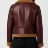 Womens B3 Shearling Maroon Jacket
