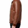 Zanvek Brown Leather Bomber Jacket