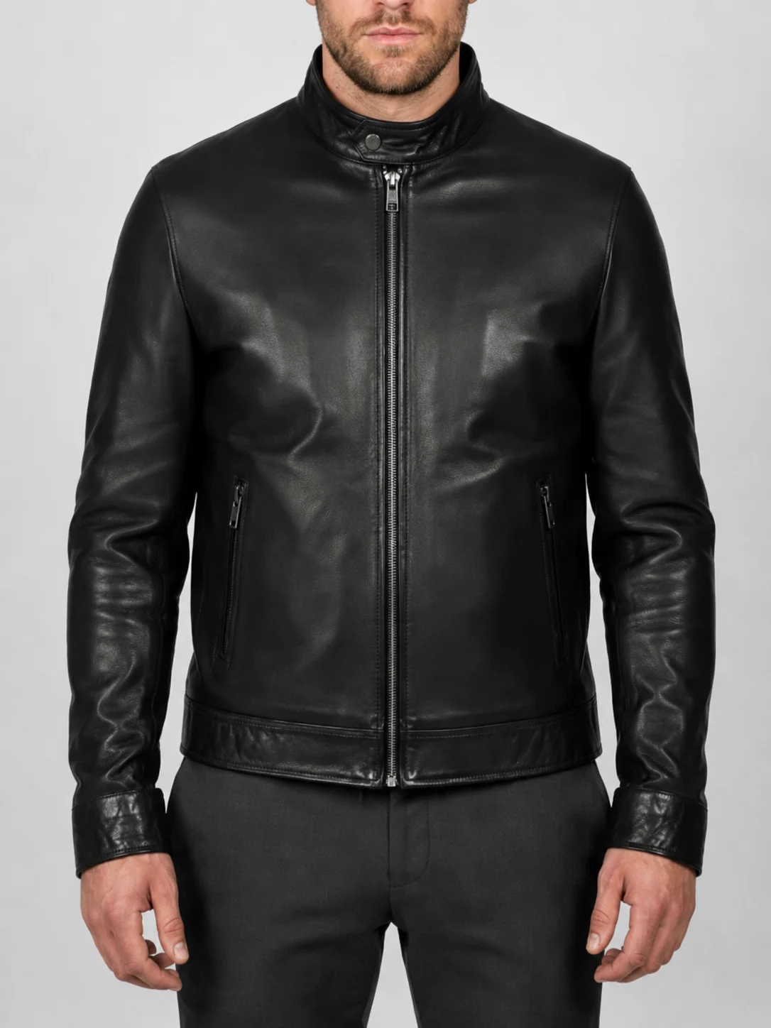 Classic Leather Simple Men Jacket