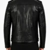 Furton Black Leather Biker Jacket