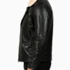 Furton Black Leather Biker Jacket