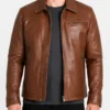 Johnny Brown Leather Jacket Men