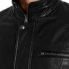Men’s Triple Pocket Leather Bomber Jacket