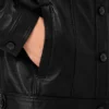 Orvyn Black Leather Trucker Jacket