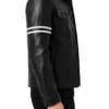 Orvyn Black Leather Trucker Jacket
