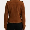 Womens Brown Suede Biker Jacket