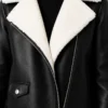 Womens Fur Leather Black Jacket
