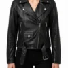 Women’s Vyxen Cropped Biker Leather Jacket