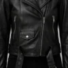 Women’s Vyxen Cropped Biker Leather Jacket