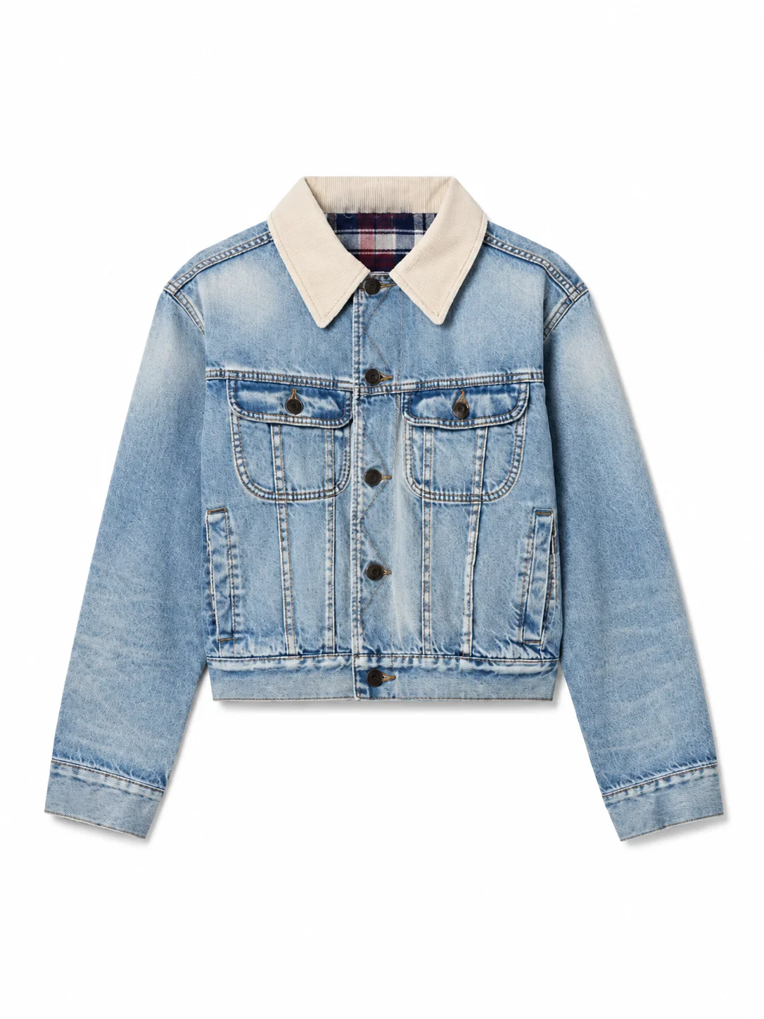 Adam Levine Denim Jacket With Corduroy Collar