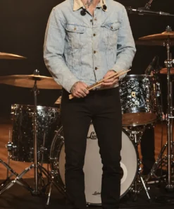Adam Levine Denim Jacket With Corduroy Collar