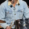 Adam Levine Denim Jacket With Corduroy Collar