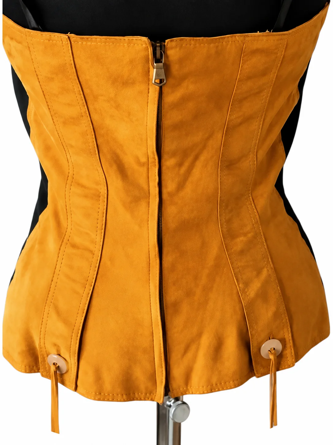Alix Earle Earle Meets World S01 Brown Suede Strapless Top
