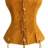 Alix Earle Earle Meets World S01 Brown Suede Strapless Top