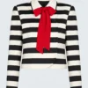 Inspired by The Voice S30 Gwen Stefani Red Bow Striped Jacket