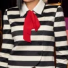 Inspired by The Voice S30 Gwen Stefani Red Bow Striped Jacket