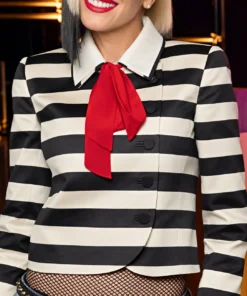 Inspired by The Voice S30 Gwen Stefani Red Bow Striped Jacket