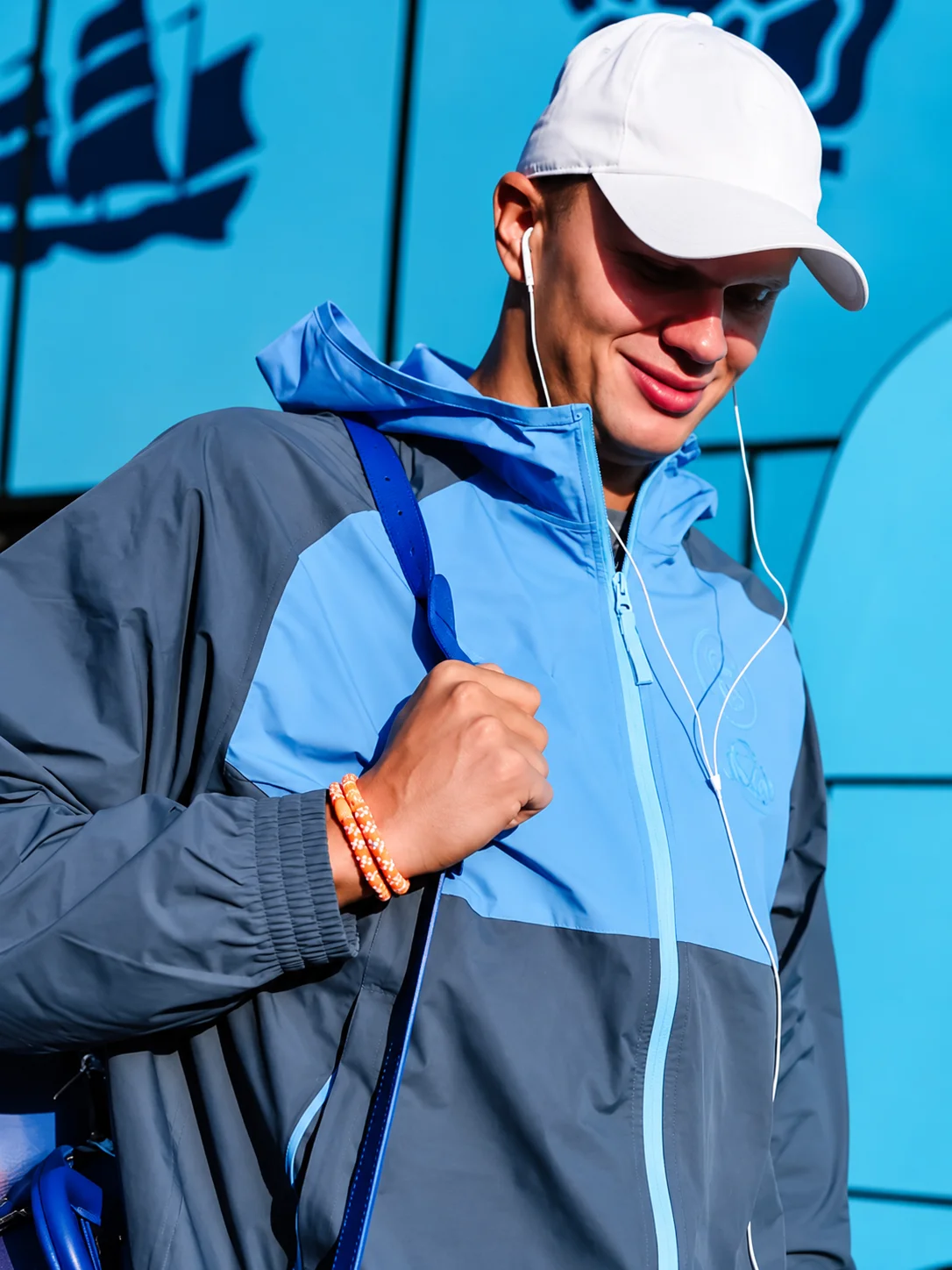 Palace vs Man City Pregame Arrival Erling Haaland Windbreaker